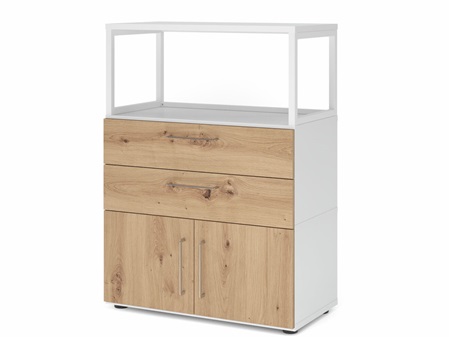 FlexWall 3OH mit Vitrine Schubladen und Türen